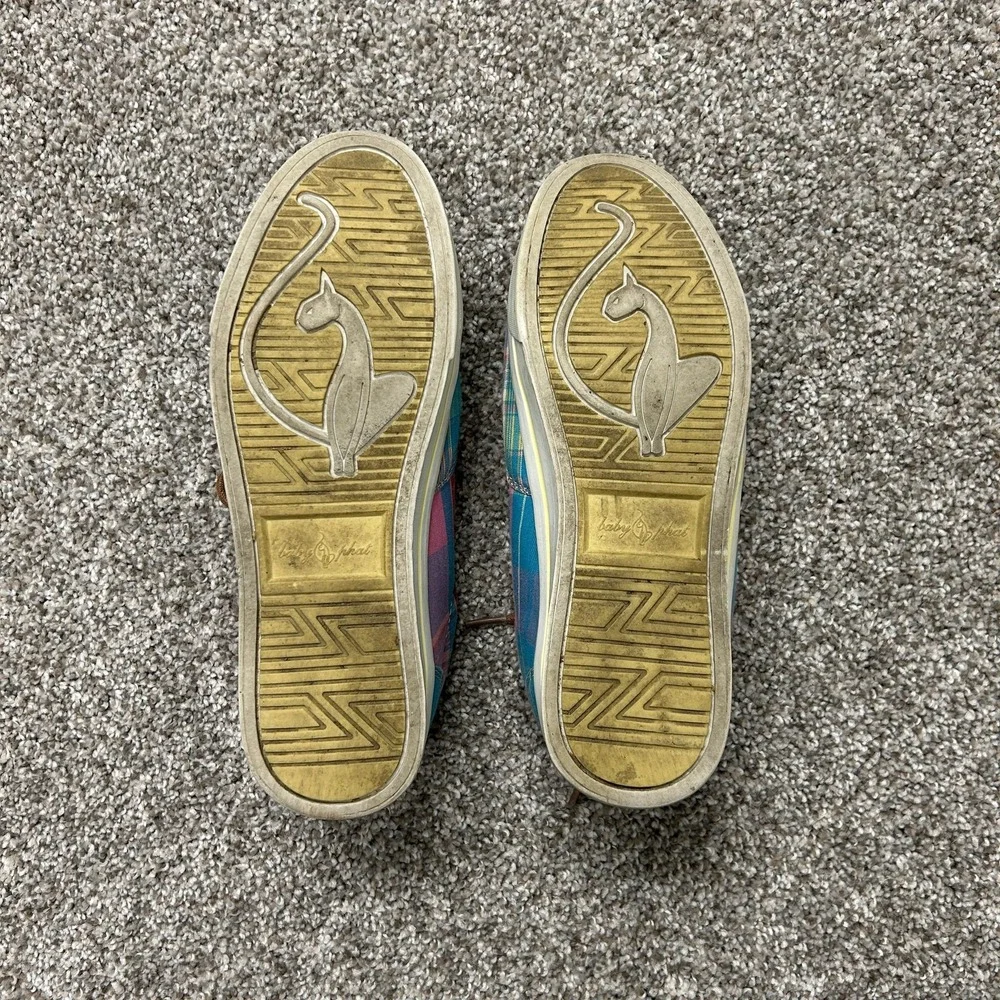 Vintage Y2K Baby Phat Canvas Shoes Womens Size 6 Multicolor Cat Sneakers Walking